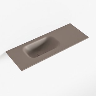 MONDIAZ EDEN Smoke solid surface inleg wastafel voor toiletmeubel 60cm. Positie wasbak links