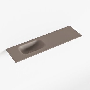 MONDIAZ EDEN Smoke solid surface inleg wastafel voor toiletmeubel 80cm. Positie wasbak links