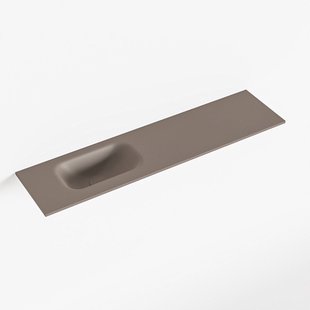 MONDIAZ EDEN Smoke solid surface inleg wastafel voor toiletmeubel 90cm. Positie wasbak links