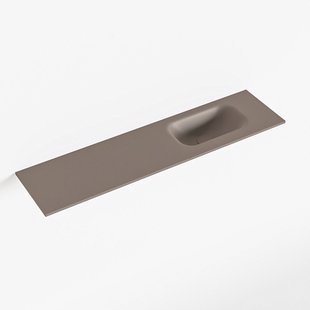 MONDIAZ EDEN Smoke solid surface inleg wastafel voor toiletmeubel 90cm. Positie wasbak rechts