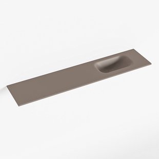 MONDIAZ EDEN Smoke solid surface inleg wastafel voor toiletmeubel 100cm. Positie wasbak rechts