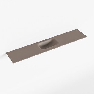 MONDIAZ EDEN Smoke solid surface inleg wastafel voor toiletmeubel 110cm. Positie wasbak midden