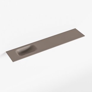 MONDIAZ EDEN Smoke solid surface inleg wastafel voor toiletmeubel 110cm. Positie wasbak links