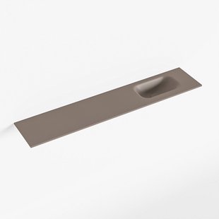 MONDIAZ EDEN Smoke solid surface inleg wastafel voor toiletmeubel 110cm. Positie wasbak rechts