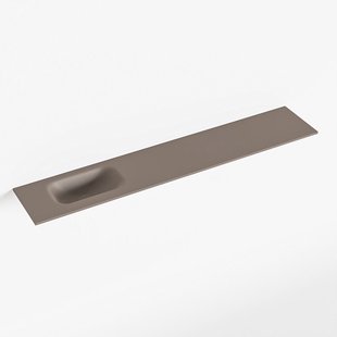MONDIAZ EDEN Smoke solid surface inleg wastafel voor toiletmeubel 120cm. Positie wasbak links
