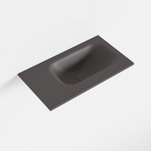 MONDIAZ EDEN Dark_grey solid surface inleg wastafel voor toiletmeubel 40cm. Positie wasbak rechts