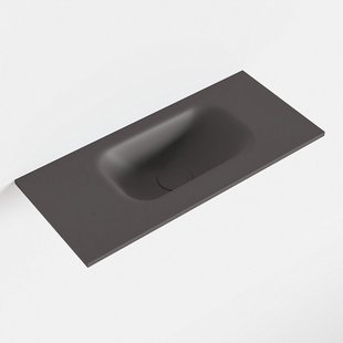 MONDIAZ EDEN Dark_grey solid surface inleg wastafel voor toiletmeubel 50cm. Positie wasbak rechts