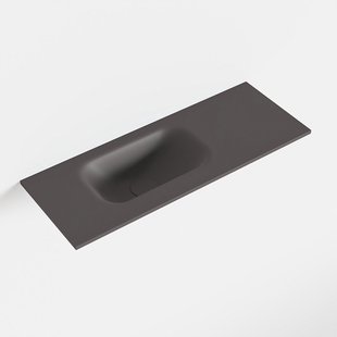 MONDIAZ EDEN Dark_grey solid surface inleg wastafel voor toiletmeubel 60cm. Positie wasbak links