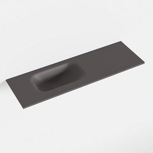 MONDIAZ EDEN Dark_grey solid surface inleg wastafel voor toiletmeubel 70cm. Positie wasbak links