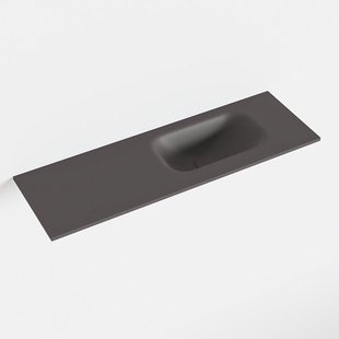MONDIAZ EDEN Dark_grey solid surface inleg wastafel voor toiletmeubel 70cm. Positie wasbak rechts