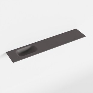 MONDIAZ EDEN Dark_grey solid surface inleg wastafel voor toiletmeubel 110cm. Positie wasbak links