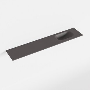 MONDIAZ EDEN Dark_grey solid surface inleg wastafel voor toiletmeubel 110cm. Positie wasbak rechts