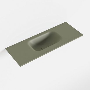 MONDIAZ EDEN Army solid surface inleg wastafel voor toiletmeubel 60cm. Positie wasbak midden