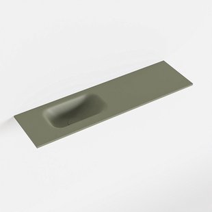 MONDIAZ EDEN Army solid surface inleg wastafel voor toiletmeubel 80cm. Positie wasbak links