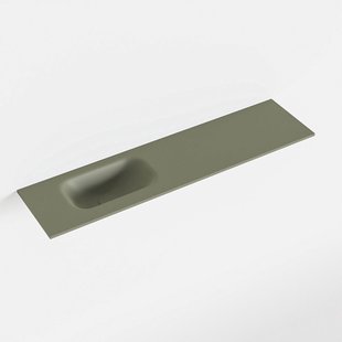 MONDIAZ EDEN Army solid surface inleg wastafel voor toiletmeubel 90cm. Positie wasbak links