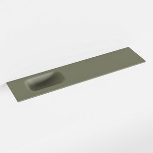 MONDIAZ EDEN Army solid surface inleg wastafel voor toiletmeubel 100cm. Positie wasbak links
