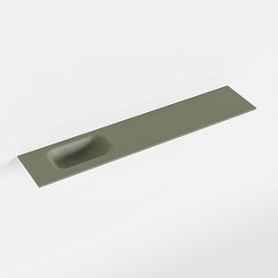 MONDIAZ EDEN Army solid surface inleg wastafel voor toiletmeubel 110cm. Positie wasbak links