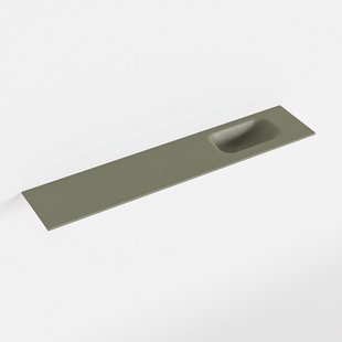 MONDIAZ EDEN Army solid surface inleg wastafel voor toiletmeubel 110cm. Positie wasbak rechts