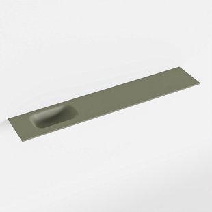 MONDIAZ EDEN Army solid surface inleg wastafel voor toiletmeubel 120cm. Positie wasbak links