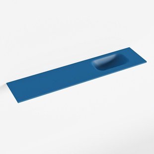 MONDIAZ EDEN Jeans solid surface inleg wastafel voor toiletmeubel 100cm. Positie wasbak rechts