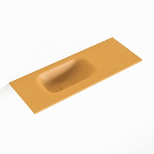 MONDIAZ EDEN Ocher solid surface inleg wastafel voor toiletmeubel 60cm. Positie wasbak links