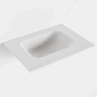 MONDIAZ LEX Talc solid surface inleg wastafel voor toiletmeubel 40cm. Positie wasbak midden