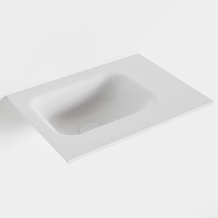 MONDIAZ LEX Talc solid surface inleg wastafel voor toiletmeubel 40cm. Positie wasbak links