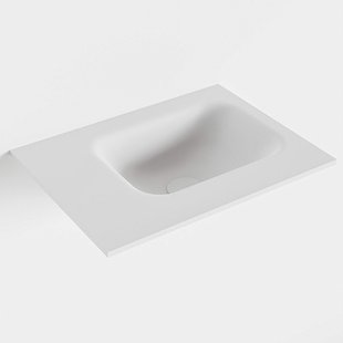 MONDIAZ LEX Talc solid surface inleg wastafel voor toiletmeubel 40cm. Positie wasbak rechts
