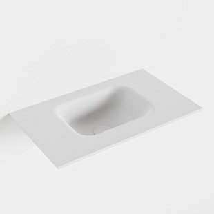 MONDIAZ LEX Talc solid surface inleg wastafel voor toiletmeubel 50cm. Positie wasbak midden