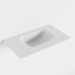 MONDIAZ LEX Talc solid surface inleg wastafel voor toiletmeubel 50cm. Positie wasbak rechts