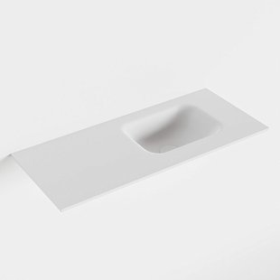 MONDIAZ LEX Talc solid surface inleg wastafel voor toiletmeubel 70cm. Positie wasbak rechts