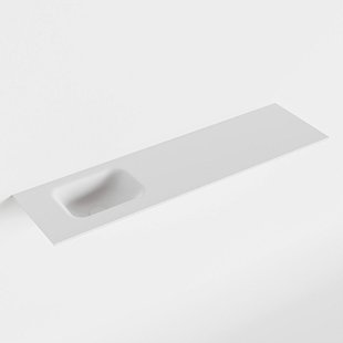 MONDIAZ LEX Talc solid surface inleg wastafel voor toiletmeubel 110cm. Positie wasbak links