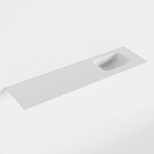 MONDIAZ LEX Talc solid surface inleg wastafel voor toiletmeubel 110cm. Positie wasbak rechts