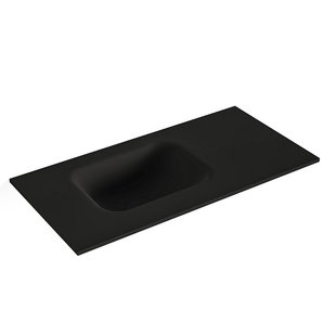 MONDIAZ LEX Urban solid surface inleg wastafel voor toiletmeubel 60cm. Positie wasbak links