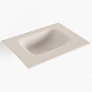 MONDIAZ LEX Linen solid surface inleg wastafel voor toiletmeubel 40cm. Positie wasbak midden