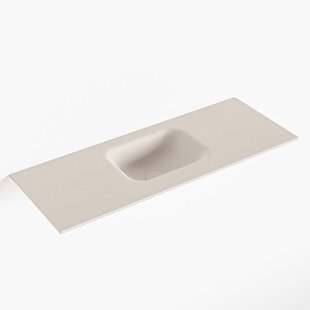 MONDIAZ LEX Linen solid surface inleg wastafel voor toiletmeubel 80cm. Positie wasbak midden