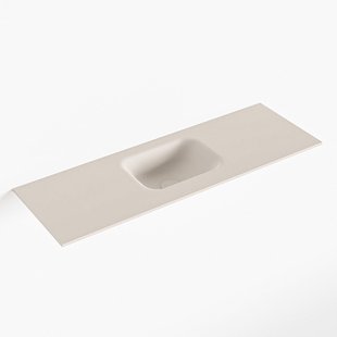 MONDIAZ LEX Linen solid surface inleg wastafel voor toiletmeubel 90cm. Positie wasbak midden