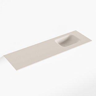 MONDIAZ LEX Linen solid surface inleg wastafel voor toiletmeubel 100cm. Positie wasbak rechts