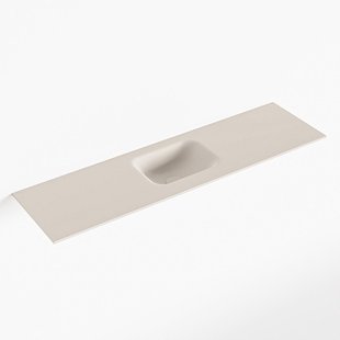 MONDIAZ LEX Linen solid surface inleg wastafel voor toiletmeubel 110cm. Positie wasbak midden