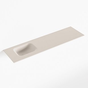 MONDIAZ LEX Linen solid surface inleg wastafel voor toiletmeubel 110cm. Positie wasbak links