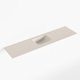 MONDIAZ LEX Linen solid surface inleg wastafel voor toiletmeubel 120cm. Positie wasbak midden
