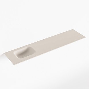 MONDIAZ LEX Linen solid surface inleg wastafel voor toiletmeubel 120cm. Positie wasbak links