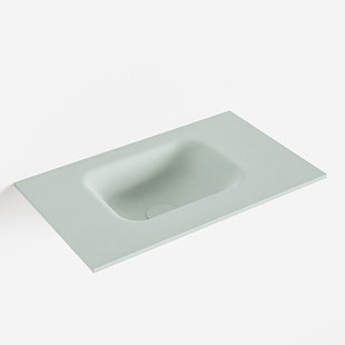 MONDIAZ LEX Greey solid surface inleg wastafel voor toiletmeubel 50cm. Positie wasbak links