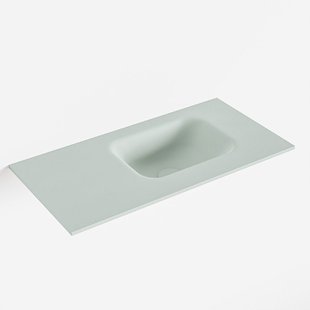 MONDIAZ LEX Greey solid surface inleg wastafel voor toiletmeubel 60cm. Positie wasbak rechts