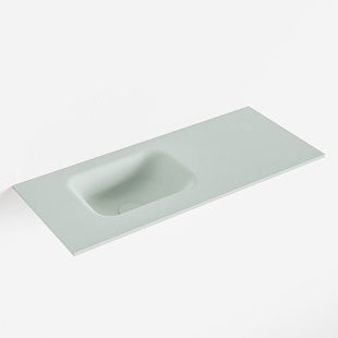 MONDIAZ LEX Greey solid surface inleg wastafel voor toiletmeubel 70cm. Positie wasbak links