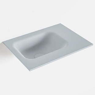 MONDIAZ LEX Clay solid surface inleg wastafel voor toiletmeubel 40cm. Positie wasbak links