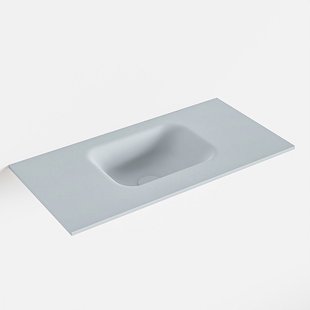 MONDIAZ LEX Clay solid surface inleg wastafel voor toiletmeubel 60cm. Positie wasbak midden