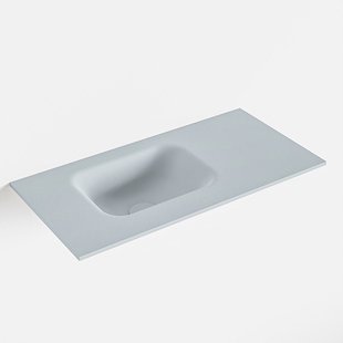 MONDIAZ LEX Clay solid surface inleg wastafel voor toiletmeubel 60cm. Positie wasbak links