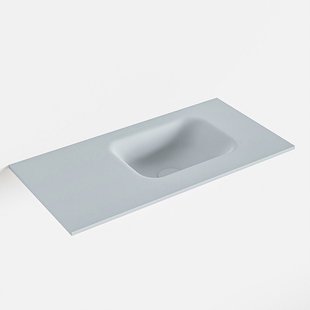 MONDIAZ LEX Clay solid surface inleg wastafel voor toiletmeubel 60cm. Positie wasbak rechts