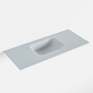 MONDIAZ LEX Clay solid surface inleg wastafel voor toiletmeubel 70cm. Positie wasbak midden